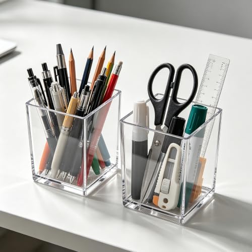 40 Pcs Acrylic Pen Makeup Brush Holder Bulk, Desk Organizer for Office Home - Image 3