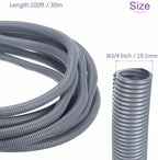 DMiotech 100ft Wire Loom Split Tubing 3/4 Inch(19.1mm) ID Gray - Image 3