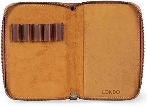 Londo Genuine Leather Padfolio – Portfolio Folder with Pencil Holder, Notepad & Zipper Closure for Business, Office & Travel by Londo