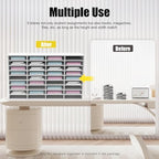 Literature Organizer, Desktop File Sorter Mail Center, Paper Storage Cabinet with 36 Slots Compartments for Home School Office (36 Slots White) - Image 3
