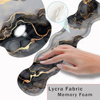 Mouse Pad,Large Pink Desk Mat, 4in1 XXL Mousepad + Keyboard Wrist Rest+Mouse Wrist Rest+Coaster Set with Ergonomic Desk Pad for Home Office Table Computer-Black Golden Marble - Image 5