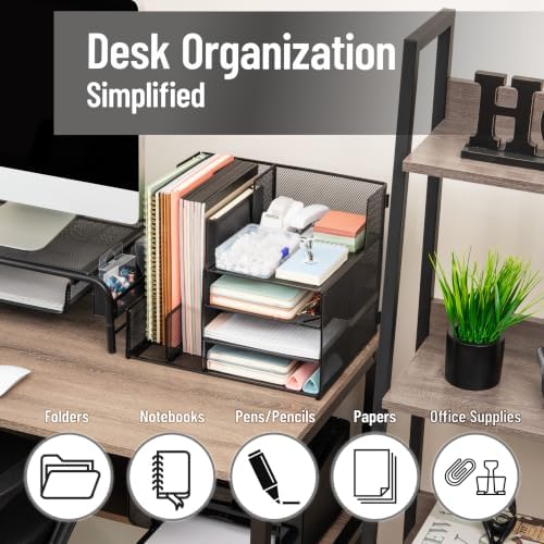 Mind Reader Metal Mesh Desk Organizer, Black - Image 2