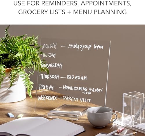 russell+hazel Acrylic Dry Erase Board with Stand, Clear - Image 3