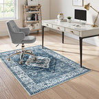 Anidaroel Office Chair Mat for Hardwood & Tile Floor, 4x6 Floor Mat for Office Chair, Under Desk Rug for Rolling Chair on Hardwood, Low Pile Carpet Floor Protector Rug, Easy to Clean, Blue by Anidaroel