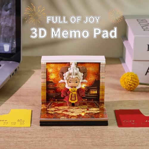 3D Memo Pad, 3D Calendar 2027, Time Piece Calendar, Tear-Off Calendars 2027, 3D Paper Carving Art Memo Pad, Art Carving Sticky Notes for Office Home Gifts Ornaments (Goat) - Image 2