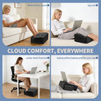 Under Desk Footrest with Rocking Base & Warming Cover, Black Velvet - Image 3