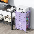 4-Drawers Metal Rolling Cart, Utility Storage Cart with Wheels - Image 2