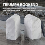 Koville Greek Natural Marble Bookends for Shelves, Book Ends for Heavy Books, 13LBS Ultra Heavy Duty Book Holders, Triumphal Arch Bookends Office Bookshelf Decor for CDs/Video Games(Volakas) - Image 5