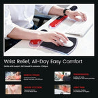 Ospelelf Mouse Pad with Wrist Rest and Ergonomic Gel Keyboard Hand Wrist, Support for Typing Gaming, Relieve Wrist Pain, Cool & Easy to Clean, for Office, Programmer, Home Computer Use, Black Red - Image 2