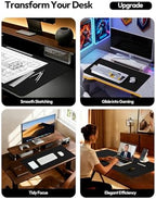 YSAGi Leather Desk Pad Protector, Office Desk Mat, Large Mouse Pad, Non-Slip PU Leather Desk Blotter, Laptop Desk Pad, Waterproof Desk Writing Pad for Office and Home (Black,55" x 17.2") - Image 3