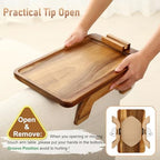 SINWANT Couch Arm Tray,15.35x9.84 in Sofa Clip on Arm Table,Acacia Wood - Image 5
