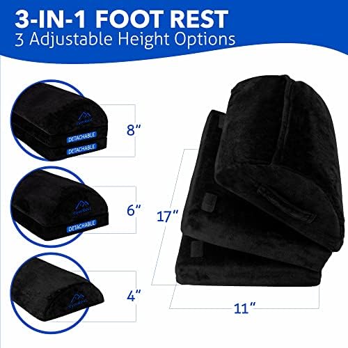EverRest Under Desk Footrest for Office Use - Warmer Feet, 3 Adjustable Heights - Tall Ergonomic Foot Rest Stool for Gaming Chair, Computer - Leg Support for Work from Home - Image 4