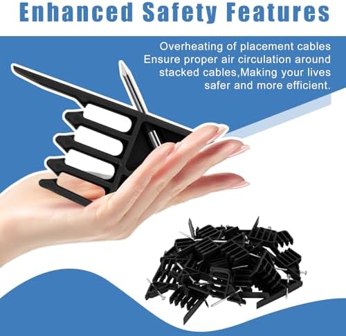 Cable Stackers 200 Pack, Multi-Cable Electrical Wire Clips with Steel Nails - Image 5