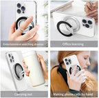 RESPECTED BRO Magnetic-Phone-Ring-Holder with Dual Rings, Compatible with iPhone 17/16/15/14/13/12, Multifunctional Stand for Desk,Office,Gym,Kitchen & All Metal Surfaces, Finger Loop Grip (Silver) - Image 3