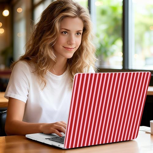 Case for MacBook Pro 13 inch M2 M1 2025-2022 2020 A2338 A2289 A2251, Plastic Hard Shell Laptop Case with Keyboard Cover & Trackpad Protector & 2 OTG Adapters, Strawberry - Image 2