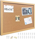 36"x48" Crude Wood Framed Hanging Cork Bulletin Board by Buyitnow