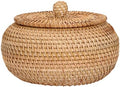 Hipiwe Handwoven Rattan Basket Round Round Wicker Storage Box by Hipiwe