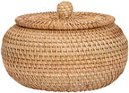 Hipiwe Handwoven Rattan Basket Round Round Wicker Storage Box by Hipiwe