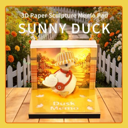 3D Calendar 2027,Time Piece Calendar 2027,Cute Duck 3D Art Notepad Calendars,3D Memo Pad,Tear Away Calendars,Christmas Gift,New Year Gift (Duck in a Straw Hat) - Image 5