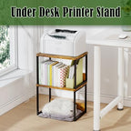 MARTY Desktop Printer Stand 2 Pack Printer Shelf for Desk Home/Office,Brown - Image 4