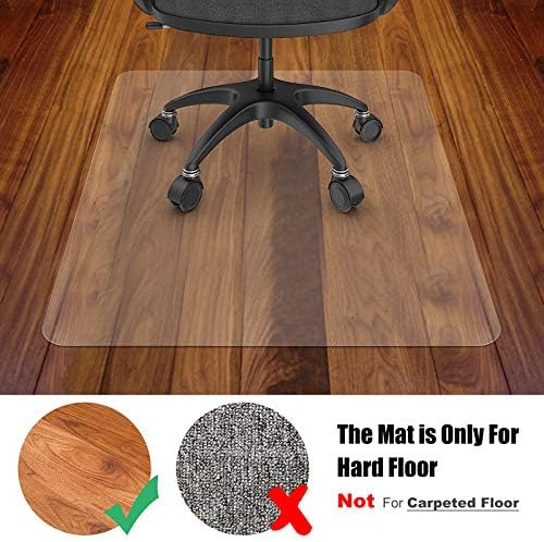 Azadx Large Chair Mat for Hardwood Floor 46 x 53'' Durable Office Chair Mat - Image 4