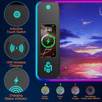 TARKARI Mouse Pad Gaming Wireless Charging, 800x300x4mm Extended Desk Mat with 10 RGB Light Modes, Non-Slip Rubber Base, Waterproof Computer Keyboard Mat for Gamer, PC, Laptop, Office, Twilight - Image 3
