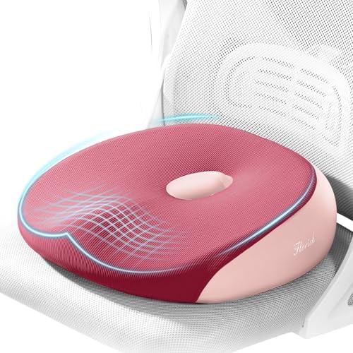 FLORICH Seat Cushion, Memory Foam Cushion for Office Chair, Ergonomic Office Seat Chair Cushion for Relieving Sciatica, Soft & Breathable Car Seat Cushion - Pink by FLORICH