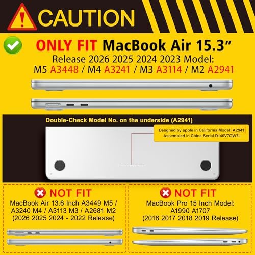 Case for 2026/2025/2024/2023 MacBook Air 15-inch Laptop Release M5 A3448 /M4 A3241 /M3 A3114 /M2 A2941, Stylish Protective Hard Shell Cover for MacBook Air 15.3 inch, Preppy Stripe Goose - Image 2