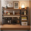 Desktop Bookshelf, pegboard Storage and Organization Rack, Dorm Desk Shelf, Desk Hutch, Desktop Storage for Office, Study, Student Display Rack,Desktop Shelves (Black+Walnut 45.3" Lx9.9 Wx37 H) by Unknown