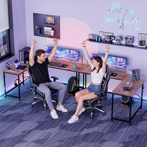 DUMOS 66" L Shaped Gaming Computer Desk, Sturdy Corner Table - Image 4
