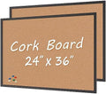 2-Pack Cork Board Bulletin Board 24 x 36, Black Wood Framed 2x3 Corkboard, Office Board for Wall Cork, Large Wall Mounted Notice Pin Board with 32 Push Pins for School, Home & Office by Justdowhatyouwanttodo