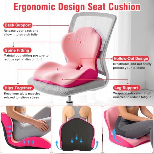 Car Seat Cushion Office Chair Cushion with Lumbar Support Pillow - Image 4