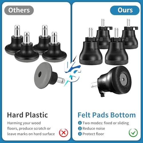 Bell Glides for Office Chair Changing Wheels to Stationary Chair Feet 10PCS - Image 3