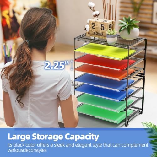 Simple Trending 2 Pack 8 Tier Letter Tray Paper - Mesh Desk File Organizer for Office School Desktop, Black - Image 6
