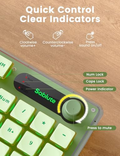 Wireless Keyboard and Mouse Combo - 9 Backlit Effects, Wrist Rest, Double-Shot Keycaps, Metal Panel, Long-Lasting Rechargeable, 2.4G Keyboard Mouse Set for Windows Mac PC Laptop – Sablute (Green) - Image 5