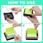 6 Pcs Pop Up Sticky Note Dispenser Sticky Note Holder Pop Up Note Dispenser Transparent Top for 3 x 3 Inch Sticky Notes School Office Home Store Black Base Clear Top - Image 2