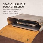 Moonster Leather Laptop Folder – Full-Grain Buffalo Leather Document Case - Image 4