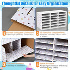 Fuutreo 2 Pcs Classroom Construction Paper Storage,Colorful Polka Dots - Image 3