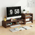 Solid Wood Monitor Stand Riser & Laptop Stand Desk Organizer - Office Accessories for PC Workspace, Computer Organization, Countertop Hutch Dark Brown Log Combination 3 by Unknown
