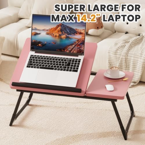 Laptop Bed Desk, 5-Angle Adjustable Bed Laptop Table with Cup Holder - Image 7