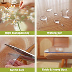 OstepDecor 32x60 in Frosted Table Protector 1.5mm Thick Plastic Table Cover - Image 4
