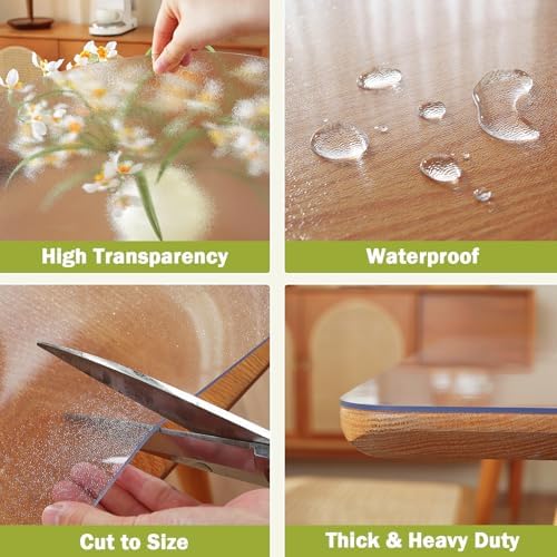 OstepDecor 32x60 in Frosted Table Protector 1.5mm Thick Plastic Table Cover - Image 4