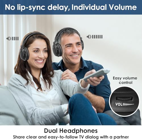 SIMOLIO Dual Wireless TV Headphones for Seniors, Bluetooth for PC/TV, 829D2 - Image 2