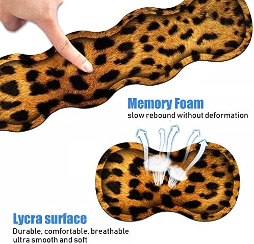 Ergonomic Keyboard Wrist Rest and Mouse Pad Wrist Rest Set, Large XXL Gaming Mousepad 31.5"x 11.8", Memory Foam, Easy Typing Pain Relief, Multifunctional Desk Mat for Office & Home, Leopard Print - Image 4
