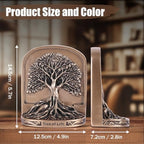 Antique Bronze Color Tree of Life Bookends Set, 2 Non-Skid Heavy Bookends for Shelves or Bookcase, Decorative Bookends for Desktop Shelf Decor, Library Office Decor, Home Décor Gift - Image 2