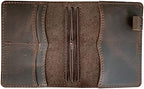 Travelers Notebook Cover with Inner Pockets, Card Slots and Pen Holder, Passport Size, Dark Brown - Image 4