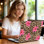 Case for MacBook Pro 13 inch M2 M1 2025-2022 2020 A2338 A2289 A2251, Plastic Hard Shell Laptop Case with Keyboard Cover, Trackpad Protector, 2 OTG Adapters, Leopard Flowers - Image 2