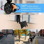 Foldable Utility Cart Portable Collapsible Crate Rolling Carts with Wheels Rolling Tote Basket Teacher Cart with Lid Wear-Resistant 360°Rotate Wheel Noiseless for Shopping Storage Office Use - Image 3