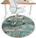 5FT Round Office Chair Mat for Hardwood Floor, Non-Slip Washable Teal Blue by BESBLEE