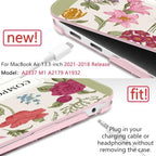 DONGKE Case for MacBook Air 13 Inch (2021-2018 Models A2337 M1/A2179/A1932), Floral Composition Book Hard Shell Case with Keyboard Protector, Compatible with Retina Display and Touch ID - Image 3